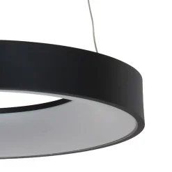 Runde LED Pendelleuchte Schwarz Ø48 cm 2700 K gemütlich