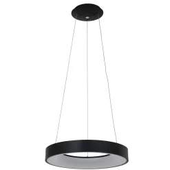 Runde LED Pendelleuchte Schwarz Ø48 cm 2700 K gemütlich