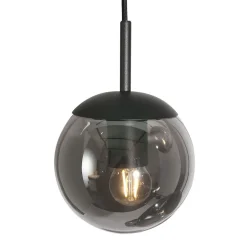 Runde Pendelleuchte Glas in Rauchgrau Ø60 cm E27 Modern