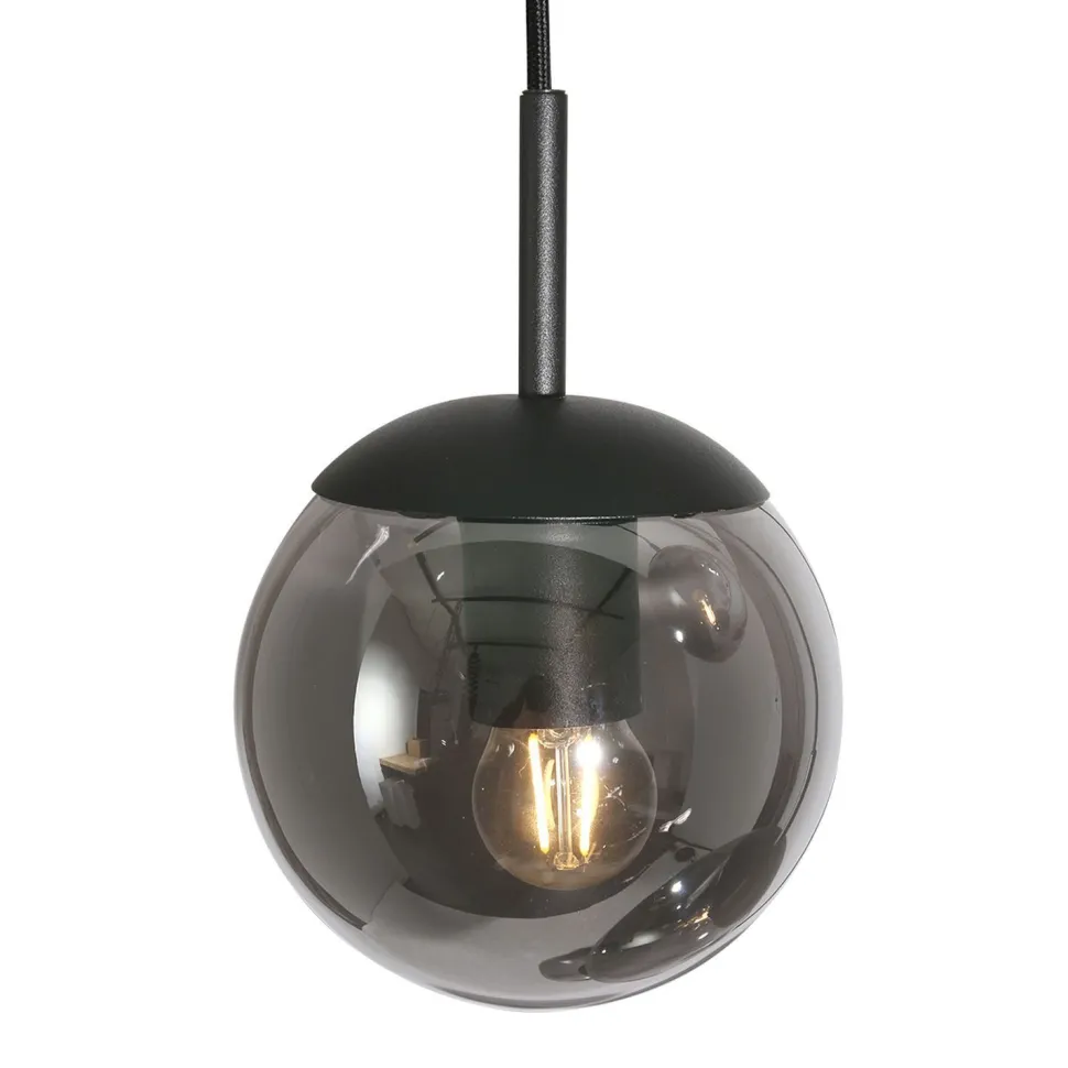 Runde Pendelleuchte Glas in Rauchgrau Ø60 cm E27 Modern