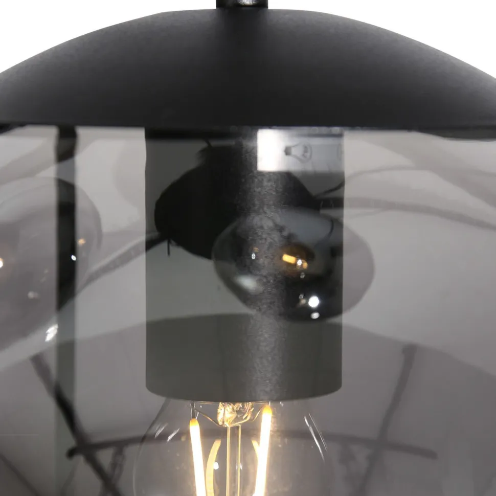 Runde Pendelleuchte Glas in Rauchgrau Ø60 cm E27 Modern