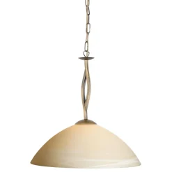 Runde Pendelleuchte Glas Metall Ø45 cm E27 gemütlich