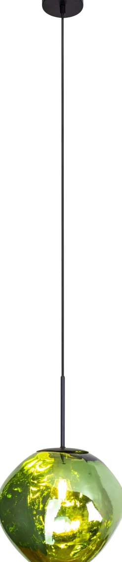 Runde Pendelleuchte Glasschirm in Grün Ø28 cm stylisch