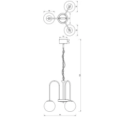 Runde Pendelleuchte in Messing Schwarz Weiß E14 Ø51 cm