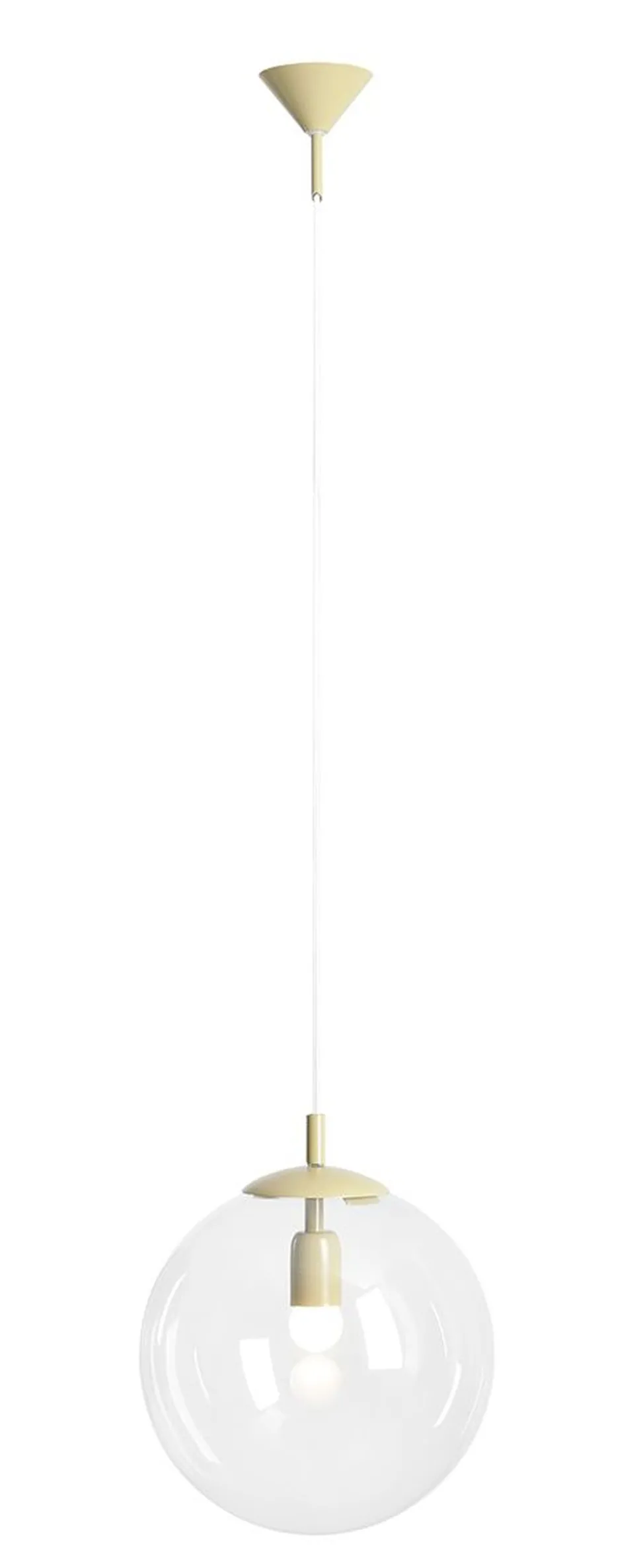 Runde Pendelleuchte in Pistazie Glas Kugel E27 Ø30 cm