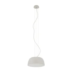 Runde Pendelleuchte Metall Seidengrau Weiß E27 Ø38 cm