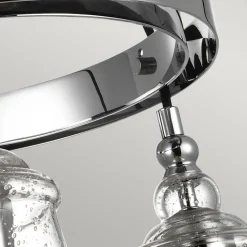 Runde Pendelleuchte Metall Glas Ø 47,9 cm Chrom 3-flammig E27