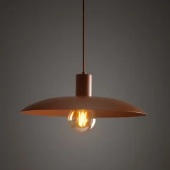 Runde Pendelleuchte Metall Ø41 cm E27 Loft Ziegelrot