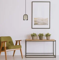 Runde Pendelleuchte Metall Schwarz Gold E27 Ø11 cm Loft