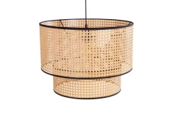 Runde Pendelleuchte Metall Ø45 cm E27 Wiener Geflecht