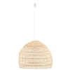 Runde Pendelleuchte Rattan Naturholz E27 Ø60 cm Modern