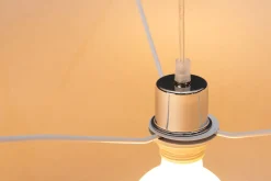 Runde Pendelleuchte Stoff E27 Ø55 cm Modern in Natur