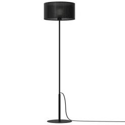 Runde Stehleuchte Schwarz E27 150 cm groß Metall