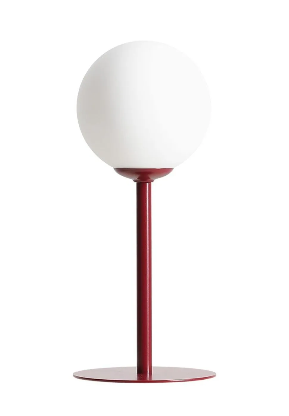 Runde Tischleuchte Rot Metall H:35 cm E14 Glas blendarm