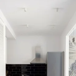 Runder Aufbaustrahler Weiß Metall IP44 Ø6,5 cm Aufputz