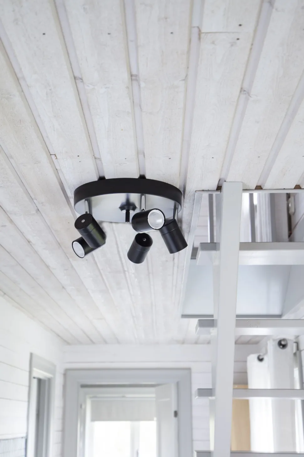 Runder Deckenspot 5-flammig GU10 Metall B: 30cm klein Schwarz