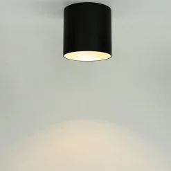 Runder Deckenstrahler in Schwarz Silber Ø12,7cm