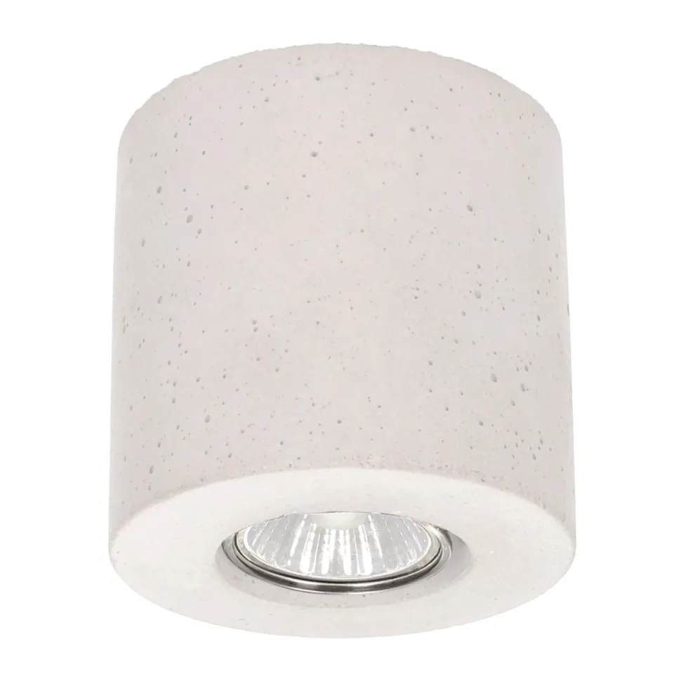 Runder Deckenstrahler Weiß Beton akzentuiert Ø10cm