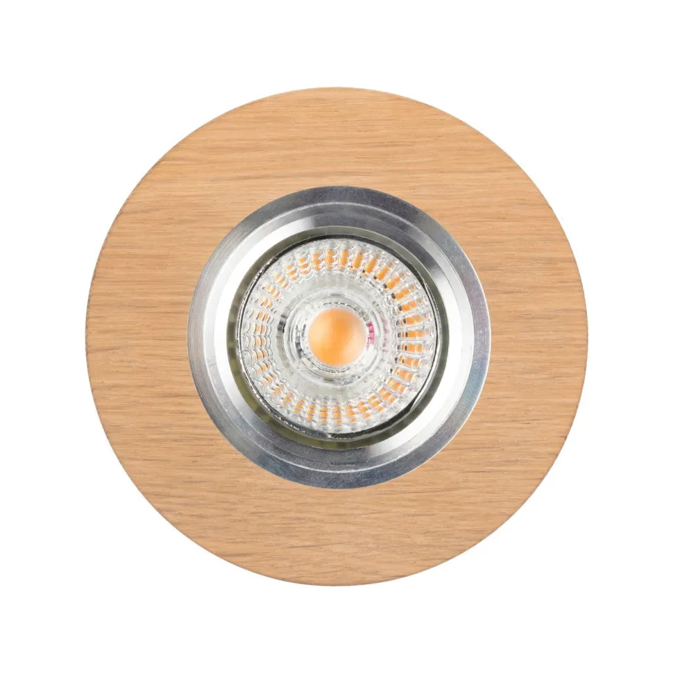 Runder Einbauspot in Eiche Ø10cm mit LED flexibel