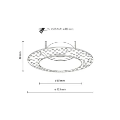 Runder Einbaustrahler Metall Glas Ø8,5 cm IP65 Schwarz