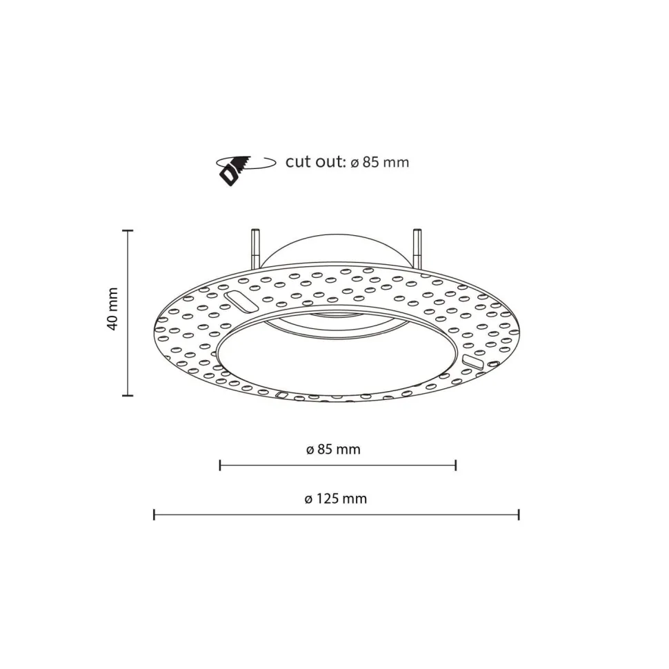 Runder Einbaustrahler Metall Glas Ø8,5 cm IP65 Schwarz