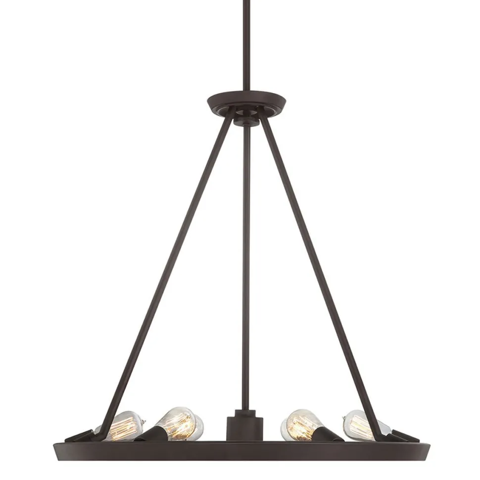 Runder Kronleuchter in Bronze Ø71cm höhenverstellbar