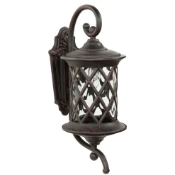 Rustikale Außen Wandleuchte Braun Antik E27 LANTERN