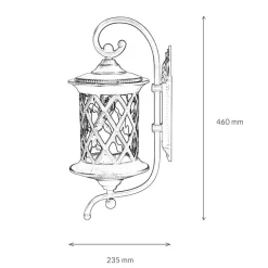 Rustikale Außen Wandleuchte Braun Antik E27 LANTERN