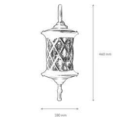 Rustikale Außen Wandleuchte Braun Antik E27 LANTERN