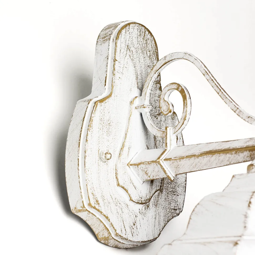 Rustikale Außenleuchte BREST in Weiß Gold IP44 E27