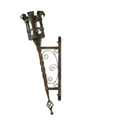 Rustikale Außenleuchte in Schwarz-Kupfer IP44 CASTLE