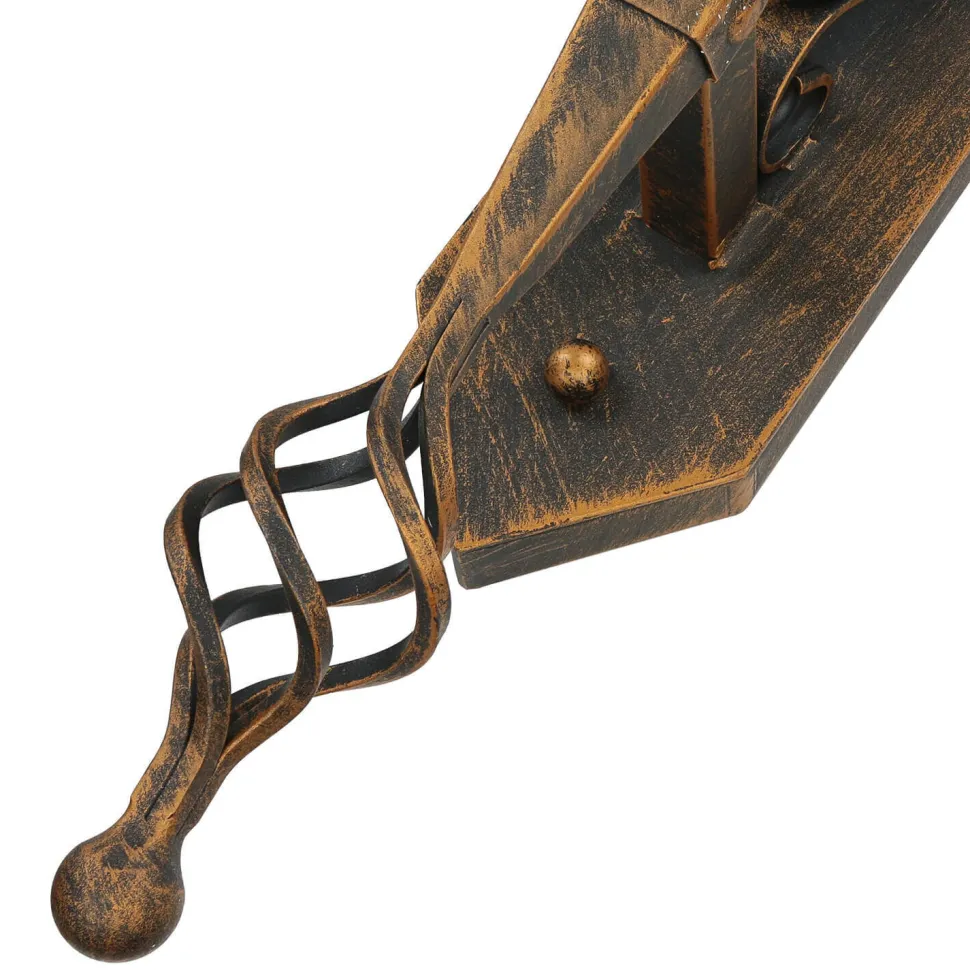 Rustikale Außenleuchte in Schwarz-Kupfer IP44 CASTLE