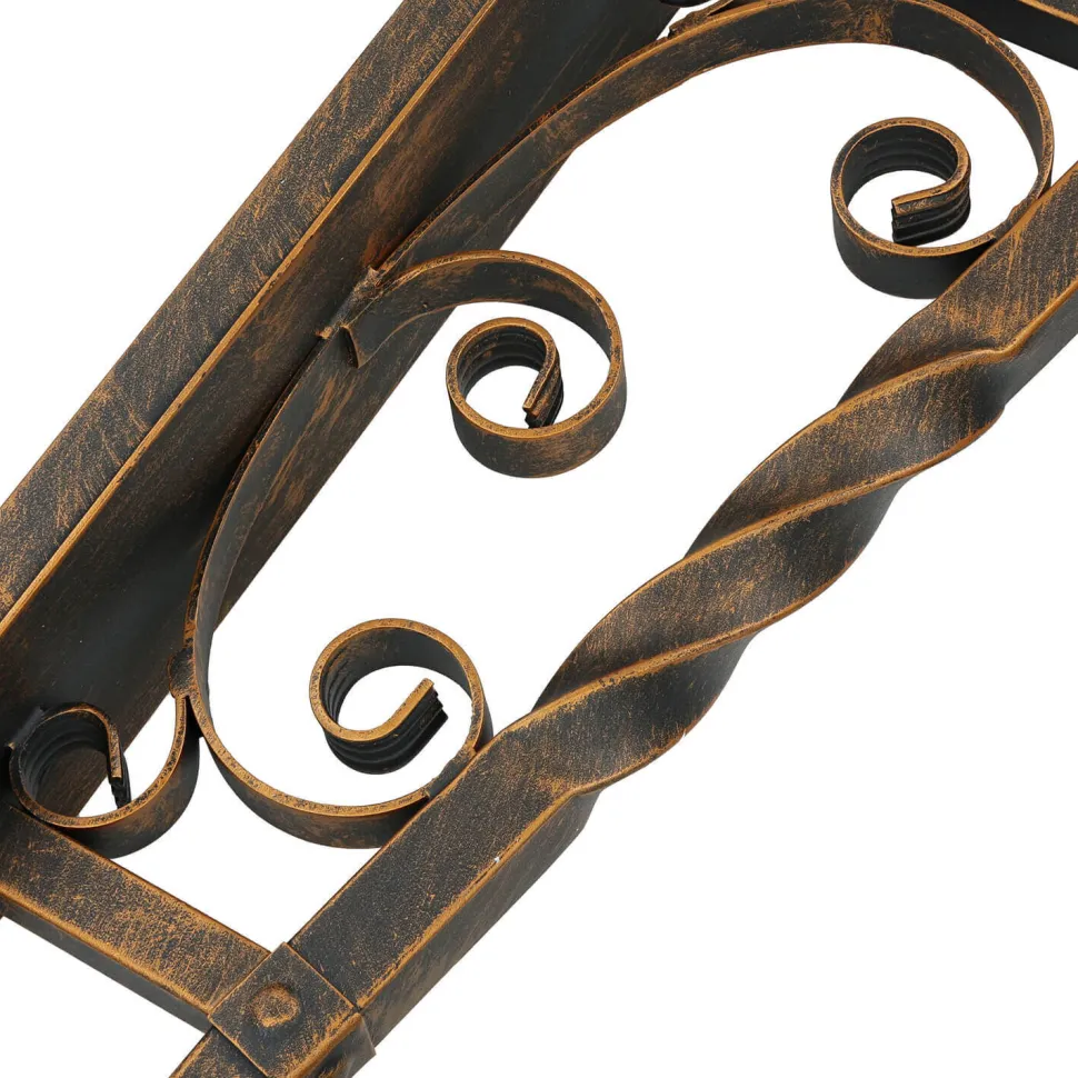 Rustikale Außenleuchte in Schwarz-Kupfer IP44 CASTLE