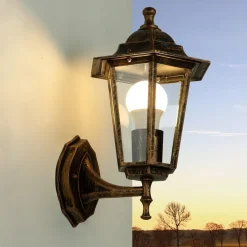 Rustikale Außenwandleuchte Kupfer Antik E27 PARIS