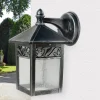 Rustikale Außenwandleuchte Laterne Aluminium Schwarz Hof Haustür IP44