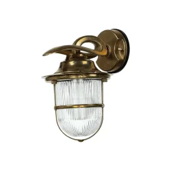 Rustikale Außenwandleuchte aus Echt-Messing KORFU