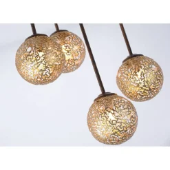 Rustikale Deckenlampe Metall G9 B:27 cm Kugeln Gold