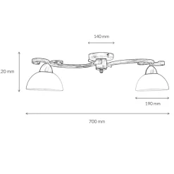 Rustikale Deckenleuchte Schwarz Weiß AURORA