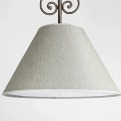 Rustikale Deckenleuchte Stoffschirm Handarbeit