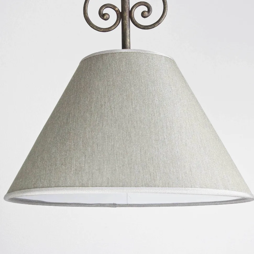 Rustikale Deckenleuchte Stoffschirm Handarbeit