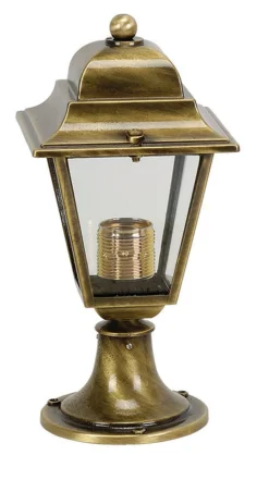 Rustikale Gartenlampe PARGA Messing massiv H:28cm
