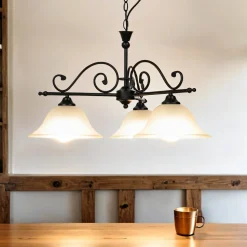 Rustikale Hängelampe verstellbar Schwarz DOROTHEA