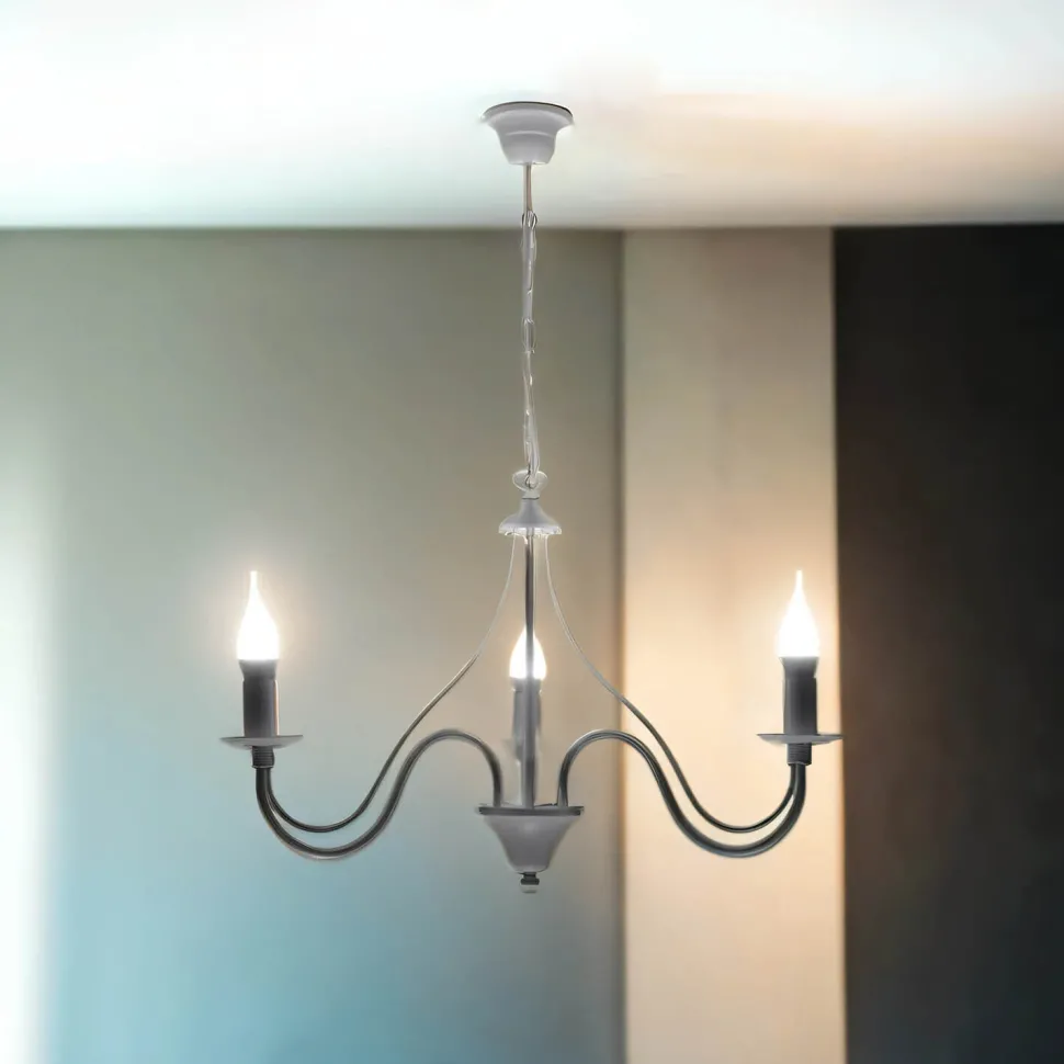 Rustikale Kronleuchter Pendelleuchte Weiß