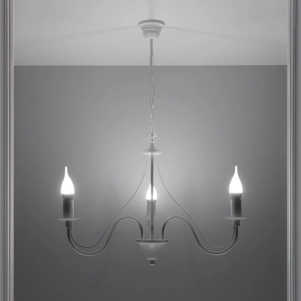 Rustikale Kronleuchter Pendelleuchte Weiß