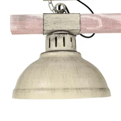 Rustikale Pendelleuchte HAKON Shabby Weiß Echt Holz