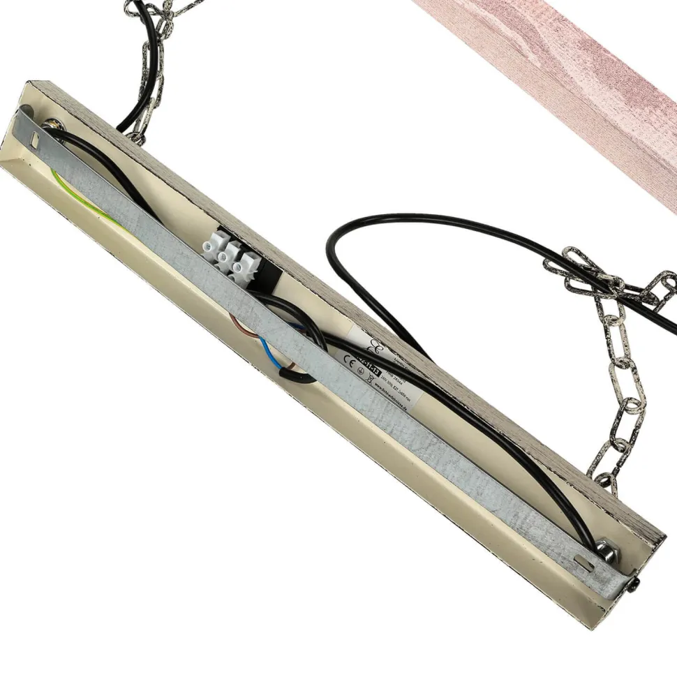 Rustikale Pendelleuchte HAKON Shabby Weiß Echt Holz