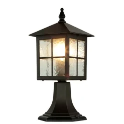 Rustikale Sockelleuchte BAARLE Schwarz H:45cm E27