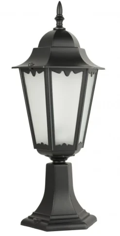 Rustikale Sockelleuchte DILSEN 52cm Aluminium Glas