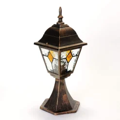 Rustikale Sockelleuchte Kupfer Antik SALZBURG E27