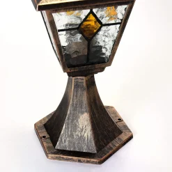 Rustikale Sockelleuchte Kupfer Antik SALZBURG E27